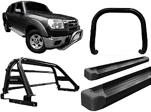 Kit Quebra Mato Estribo Plataforma Sant Antônio Ranger 97 a 12 Preto