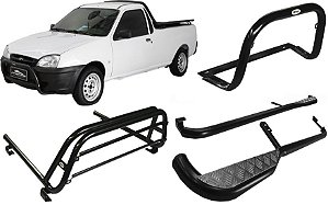 Kit Quebra Mato Estribo Santo Antônio Courier Preto