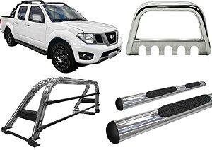Kit Quebra Mato Santo Antônio Estribo Frontier 08/2016 Cromado