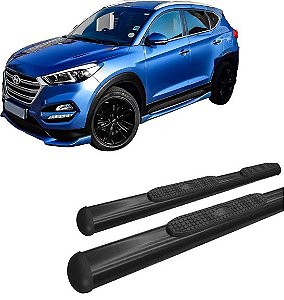 Estribo Oval Oblongo Preto Para Tucson 2017 A 2020