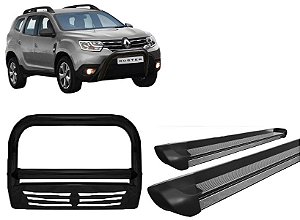 Kit Quebra Mato C/Chapa Estribo Personalizado Preto Fosco
