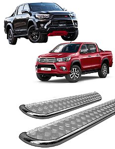 Estribo Chapa Aço Cromado Para Hilux 2016 até 2020
