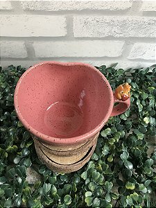 Caneca coração Calcifer Rosa Médio