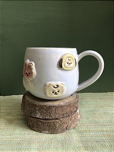 Caneca BT21 Mini Mascotes Azul Glacial