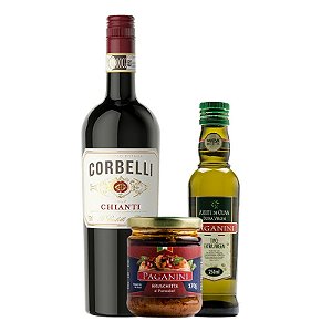 Kit Vinho Corbelli Chianti + Azeite & Molho Bruschetta Paganini