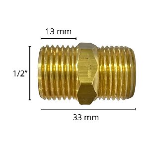 NIPLE 1/2 NPT X 1/2 NPT ACO - LUBEFER