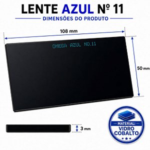 Lente Azul Tonalidade 11 em Vidro Cobalto