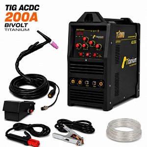 TIG ACDC 200A Bivolt 110/220 Volts Titanium