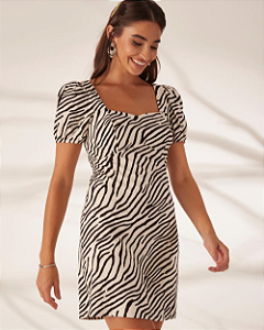 Vestido Curto Mini Linho Zebra Donna Ritz