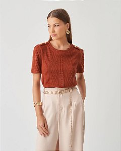 Blusa Malha Tricot Martingale Milalai