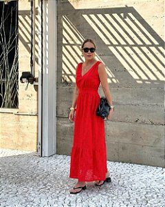 Vestido Midi De Laise Decote V