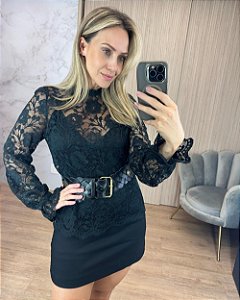 Blusa Manga Longa Em Renda Donna Ritz