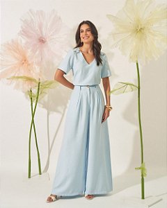 Calça Pantalona Com Pregas Milalai