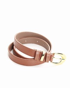 Cinto Fino Três Passantes Couro Fivela Dourada Cores