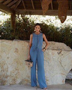 Calça Wide Leg Com Amarração Doce Flor