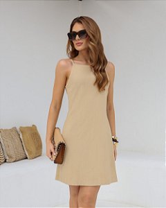 Vestido Tubinho Decote Alta Com Alças Doce Flor