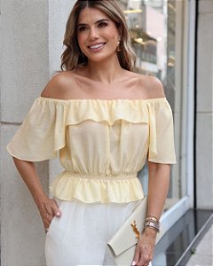 Blusa Manga Godê Com Babados Doce Flor