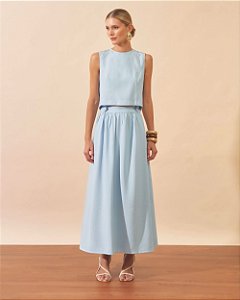 Saia Midi Em Viscose Com Botões Milalai