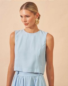 Blusa Cropped Em Viscose Recorte Costas Milalai