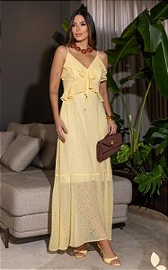 Vestido Midi Em Chiffon Texturizado