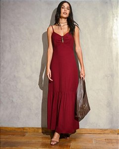 Vestido Longo Aviamento Orgânico Gota Donna Ritz