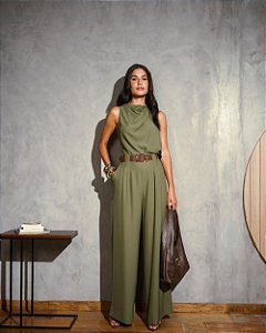 Calça Pantalona Prega Macho Donna Ritz