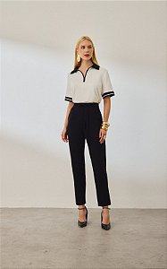 Conjunto Moletinho Blusa Manga Curta Polo E Calça