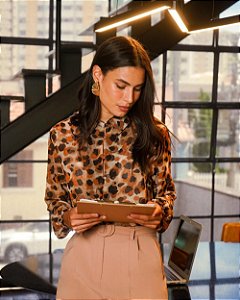 Camisa Chiffon Estampada Donna Ritz