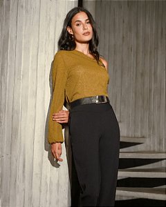 Blusa Malha Tricot Ombro Vazado Donna Ritz
