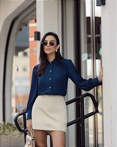 Camisa Crepe Botão Orgânico Milalai