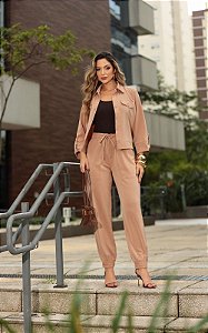 Conjunto Em Alfaiataria Calça E Blusa Com Martingale