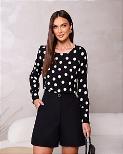 Blusa Manga Longa Com Franzido Poás Doce Flor