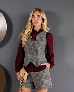 Colete Xadrez Doce Flor