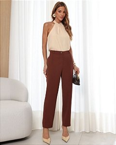 Calça Alfaiataria Cenoura Doce Flor