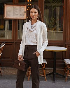 Casaco Tricot Manga Longa