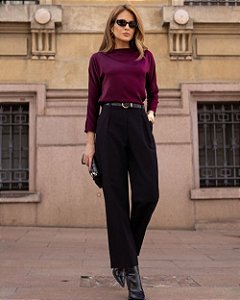 Calça Alfaiataria Com Pregas Toscana Doce Flor