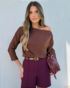 Blusa Decote Canoa Basic Doce Flor