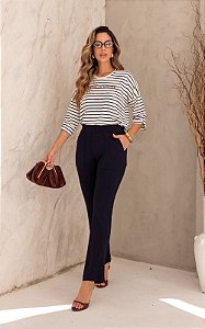 Conjunto Moletinho Calça e Blusa Listras