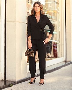 Calça Cenoura Com Punho E Pregas Doce Flor