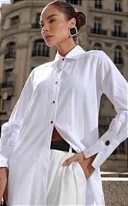 Camisa Manga Longa Com Botões e Gola