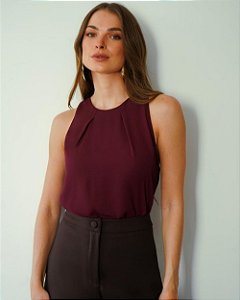 Regata Detalhes Pregas Na Gola Donna Ritz