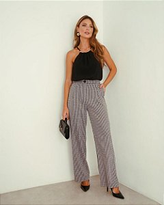 Calça Alfaiataria Xadrez Donna Ritz