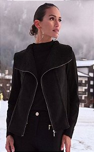 Colete Tricot Com Pala Suede