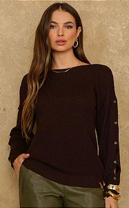 Blusa Em Tricot Manga Vazada
