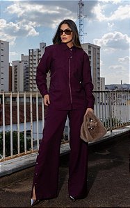 Jaqueta Em Alfaiataria Com Recortes e Zíper Frontal