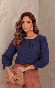 Blusa Em Viscose Com Bordado