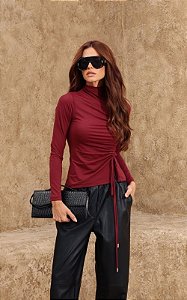 Blusa Malha Jersey Com Manga Longa