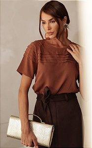 Blusa Em Viscolinho Com Pregas