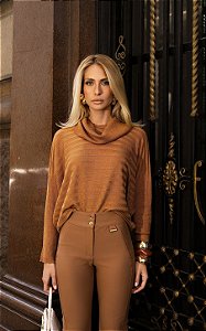 Blusa Tricot Gola Role Manga Morcego