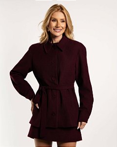 Jaqueta Em Suede Twill Faixa Donna Ritz